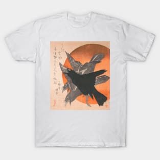 Three Crows Against the Sun (circa 1810) by Totoya Hokkei T-Shirt